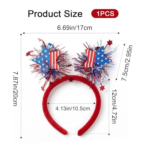 4th of July Patriotic Star Headband USA Flag Hair Accessory