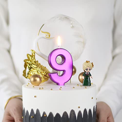 Purple Number 0 Birthday Candle - 3.7in Cake Topper for Kids & Celebrations