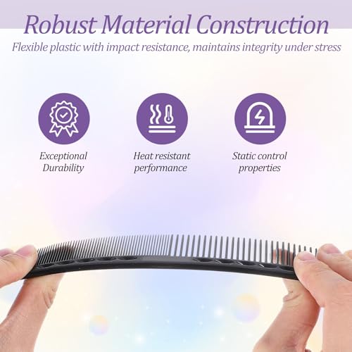 TIESOME 15 Pcs Carbon Fiber Hair Comb Set Professional Styling Tools