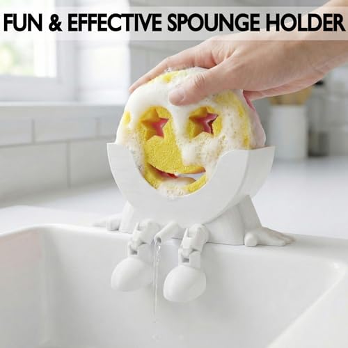 AUREHEN Cute Hanging Sponge Holder with Drainage & Legs