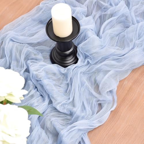 Blue Cheesecloth Table Runner 10 Pack - Fall Wedding Birthday Party Decor 10ft