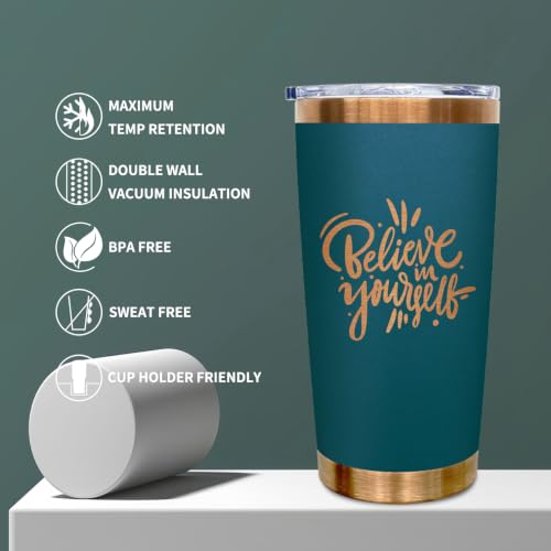 20 oz Insulated Stainless Steel Tumbler with Lid - Denim Blue - Pack of 1