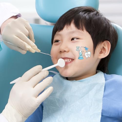 INCOK Cute Dental Tooth Temporary Tattoos - 8 Sheets 200+ Cartoon Stickers