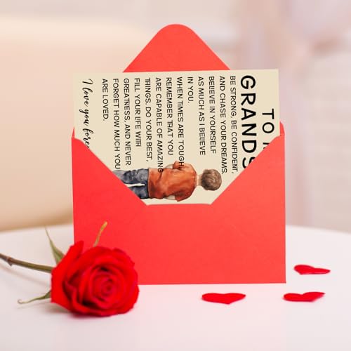 Grandson Birthday Card from Grandparents with Inspirational Message