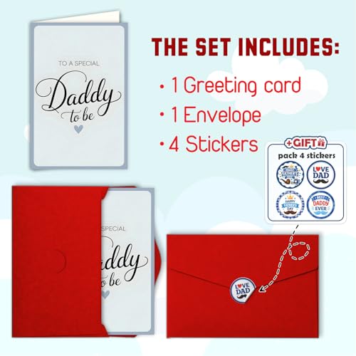 Father's Day Card with Minimalist Heart Design and Envelope