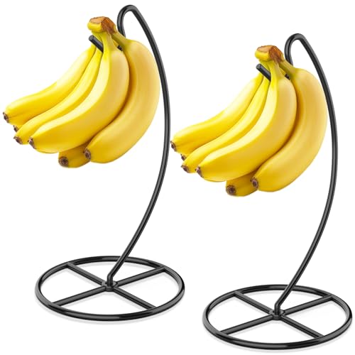 Beesini 2-Pack Banana Holder Stand, Heavy Duty Metal Fruit Rack for Kitchen
