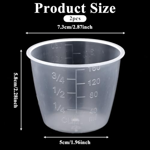 2 Pack 160ml Plastic Rice Measuring Cups for Rice Cooker & Kitchen