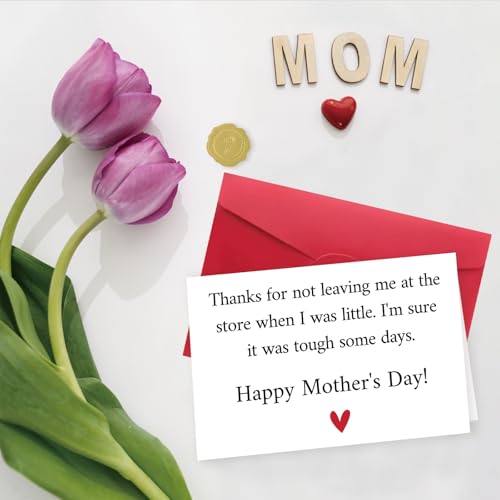 Funny Mother's Day Greeting Card for Mom from Son and Daughter with Envelope