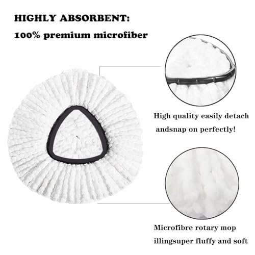 4 Pack Microfiber Mop Replacement Heads for O-Cedar Spin Mop