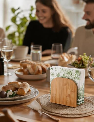 Eco-Friendly Bamboo Napkin Holder with Stable Base and Non-Slip Pads
