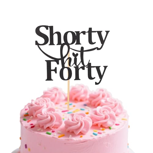 Elegant Black Glitter 40th Birthday Cake Topper for Men & Women