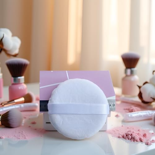 Juroicessry 5-Inch Jumbo Powder Puff - Extra Large Soft Velvety Body & Face Makeup Setting Puff