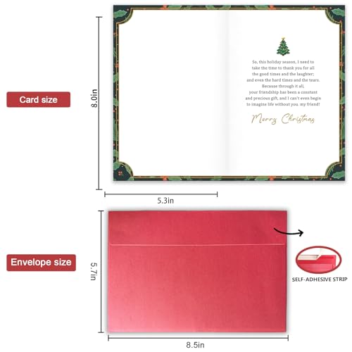 Heartfelt Christmas Friendship Card with Love and Gratitude - Bestie Sister Holiday Greeting