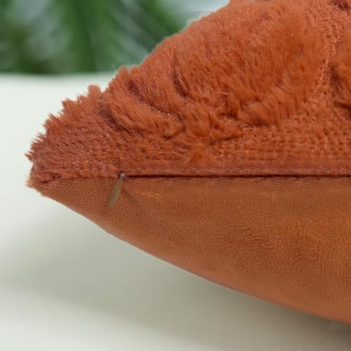 Robvobe Fall Pumpkin Pillow Covers 18x18 Set of 2 Autumn Decor Plush Jacquard
