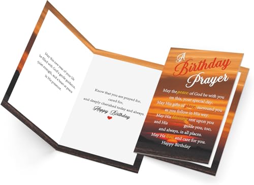 Christian Birthday Card with Inspirational Prayer | 8x5.3in