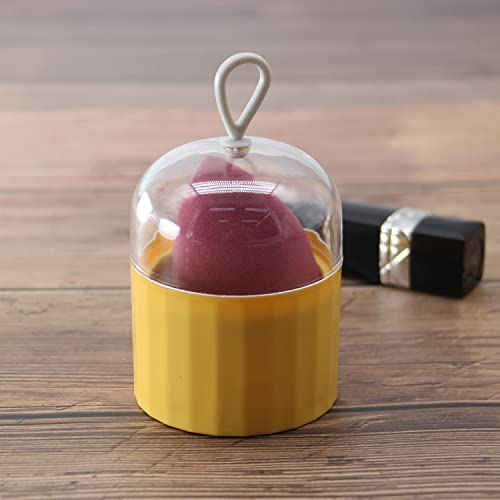 Makeup Sponge Holder with Travel Case & Drying Rack - Yellow