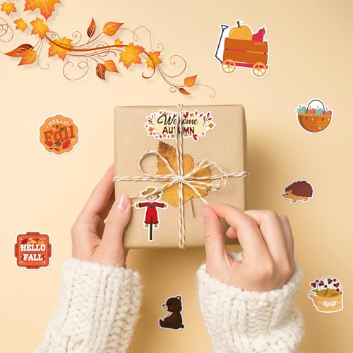 150 Fall Vinyl Stickers Pack - Waterproof Autumn Designs for Kids & Adults