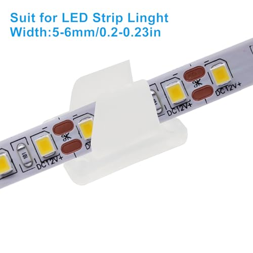 30 Pack LED Strip Mounting Clips for 5-6mm Neon Rope - Waterproof