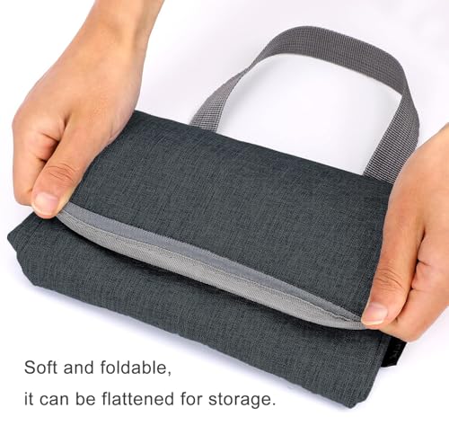 YUMINGUHC Carbon Grey Insulated Lunch Bag, Small Collapsible Cooler Tote for Men & Women