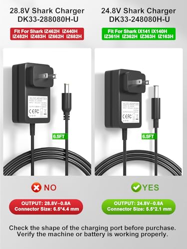 24.8V Charger for Shark Rocket Pet Pro Cordless Vacuum - DK33-248080H-U