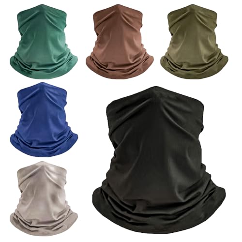 6 Pack Neck Gaiters Tube UV Face Mask Bandana Balaclava Shiesty Magic Scarf Headwear Headbands Wraps for women