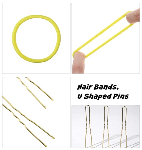 32-Piece Blonde Hair Donut Bun Maker Kit with Nets, U-Pins and Bands