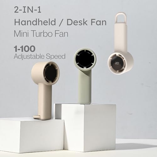 MOVEX Mini Turbo Handheld Fan 3-Khaki - Portable USB Cooling Fan