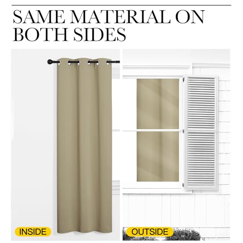 NICETOWN Cocoa Eggnog Blackout Curtains 42" x 63" - 2 Panels