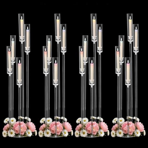 45.7 Inch Acrylic Candelabra Centerpieces for Wedding - 4 Pack