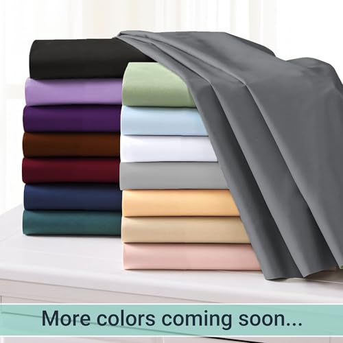 ZPECC Twin Flat Bed Sheet, Hypoallergenic Brushed Microfiber, White, 66"x96"