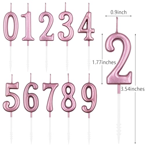 Rose Gold Birthday Candles Set - Numbers 98 & 89 for Cake