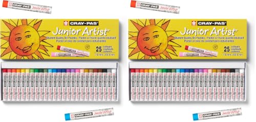 SAKURA Cray-Pas Junior Artist Oil Pastels, 25 Colors (Pack of 2)