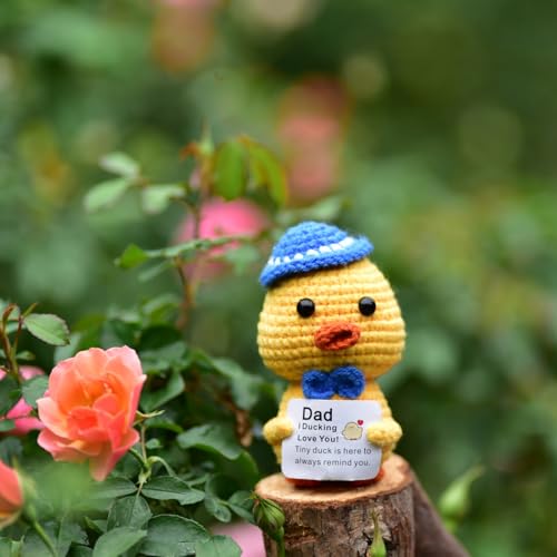 Handmade Crochet Mini Duck for Dad | Funny Birthday Gift