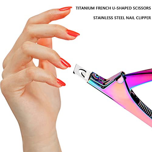 SUMAJU Professional Acrylic False Nail Clipper Rainbow Stainless Steel