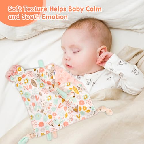 Dr.Rapeti Flower Security Blanket - Soft Cashmere Tag Blanket for Babies