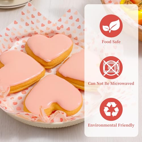 Larrel 50PCS Pink Love Wax Paper Sheets - Greaseproof Food Wrapping Paper