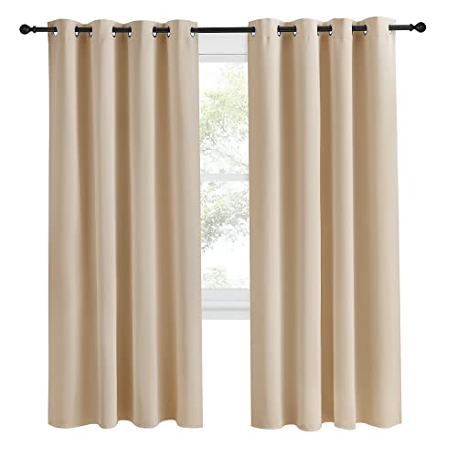 NICETOWN Room Darkening Biscotti Beige Curtain 55x78
