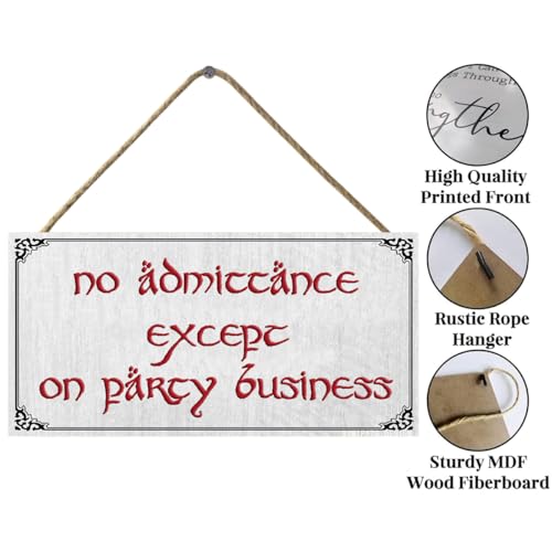 No Admittance Wood Sign - 12x6in Lord of the Rings Decor