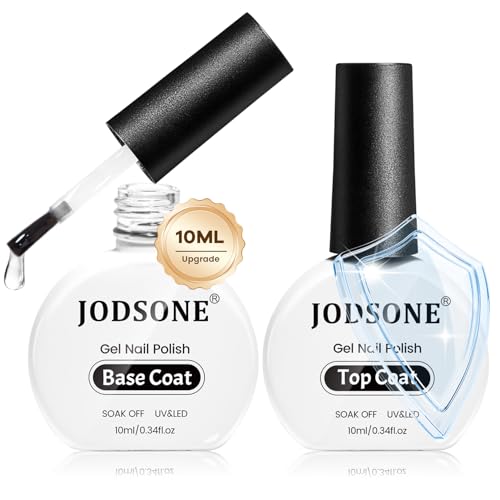 JODSONE Base Coat and Top Coat Gel Polish Set - 10ml UV LED Soak Off