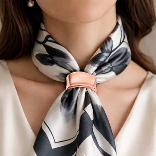 3 Pcs Minimalist Silk Scarf Clips - Gold, Silver, Rose Gold