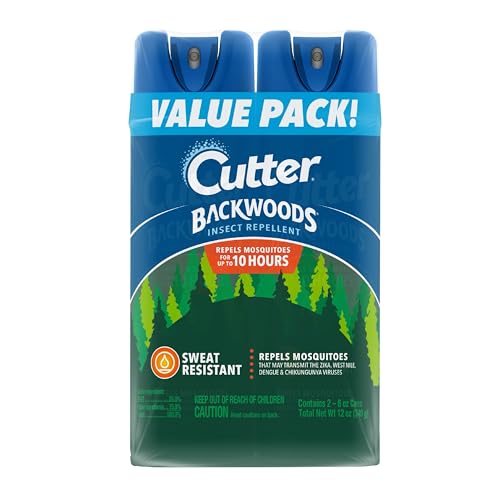 Cutter Backwoods Mosquito Repellent Spray, 6 oz, 2-Pack - 10 Hour Protection
