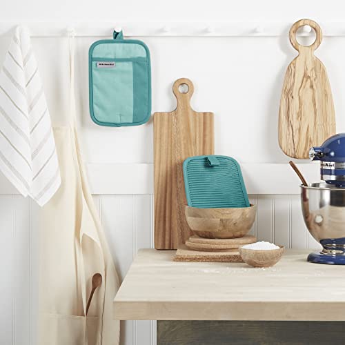 KitchenAid Beacon Aqua Sky Non-Slip Pot Holder Set, 7"x10", 2 Pieces