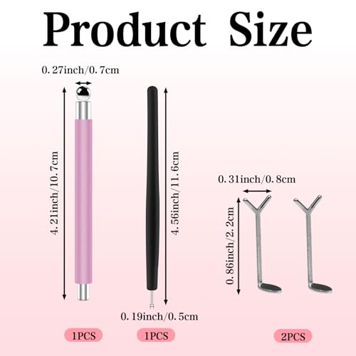 Cat Eye Magnet Set 4-Piece Dual-Ended Wand & Magnetic Beads for Gel Polish