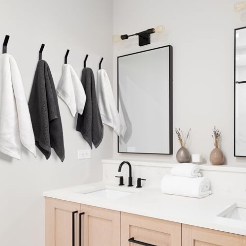 KIBAGA Decorative Black Metal Coat Hooks Set of 5 - Wall Mount
