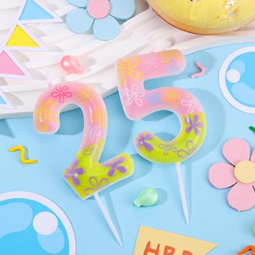 Number 25 Birthday Candle, Underwater Ocean Themed Cake Topper