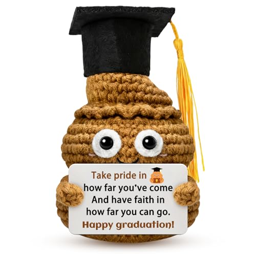 Handmade Crochet Graduation Poop Plush | Funny Gift for 2026 Grads