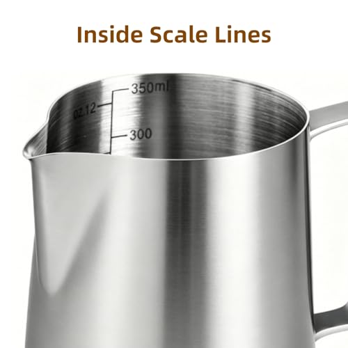 Stainless Steel Coffee Milk Pitcher 350ml for Latte Art