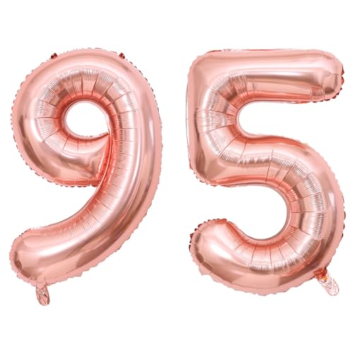 40 Inch Rose Gold Number 95 Balloon for Birthday & Anniversary