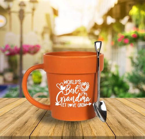 Funny Grandma Gardening Mug with Handcrafted Shovel Spoon - Unique Christmas Gift