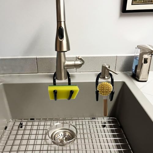 AUXPhome 2 Pack Adjustable Sink Caddy & Sponge Holder, Rustproof Kitchen Organizer